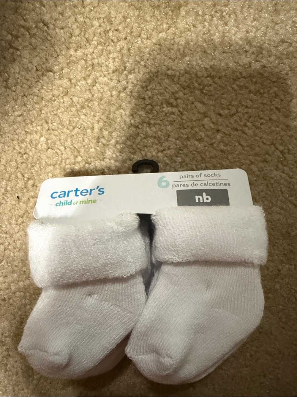 Carter's White Baby Walker Socks - NB